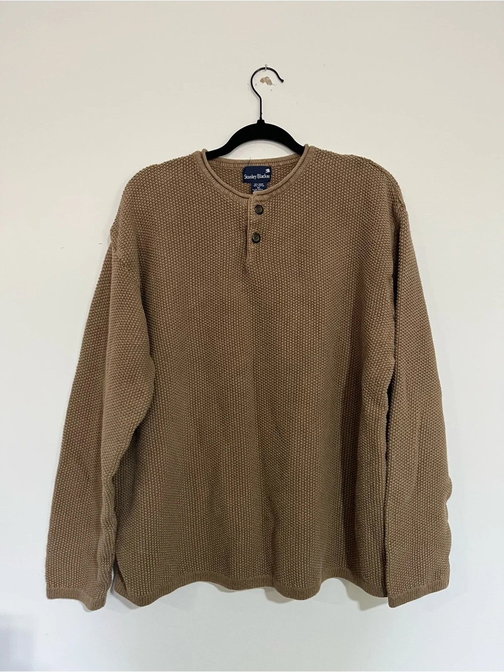 Stanley‎ Blacker Men's Crewneck Henley Sweater in Brown